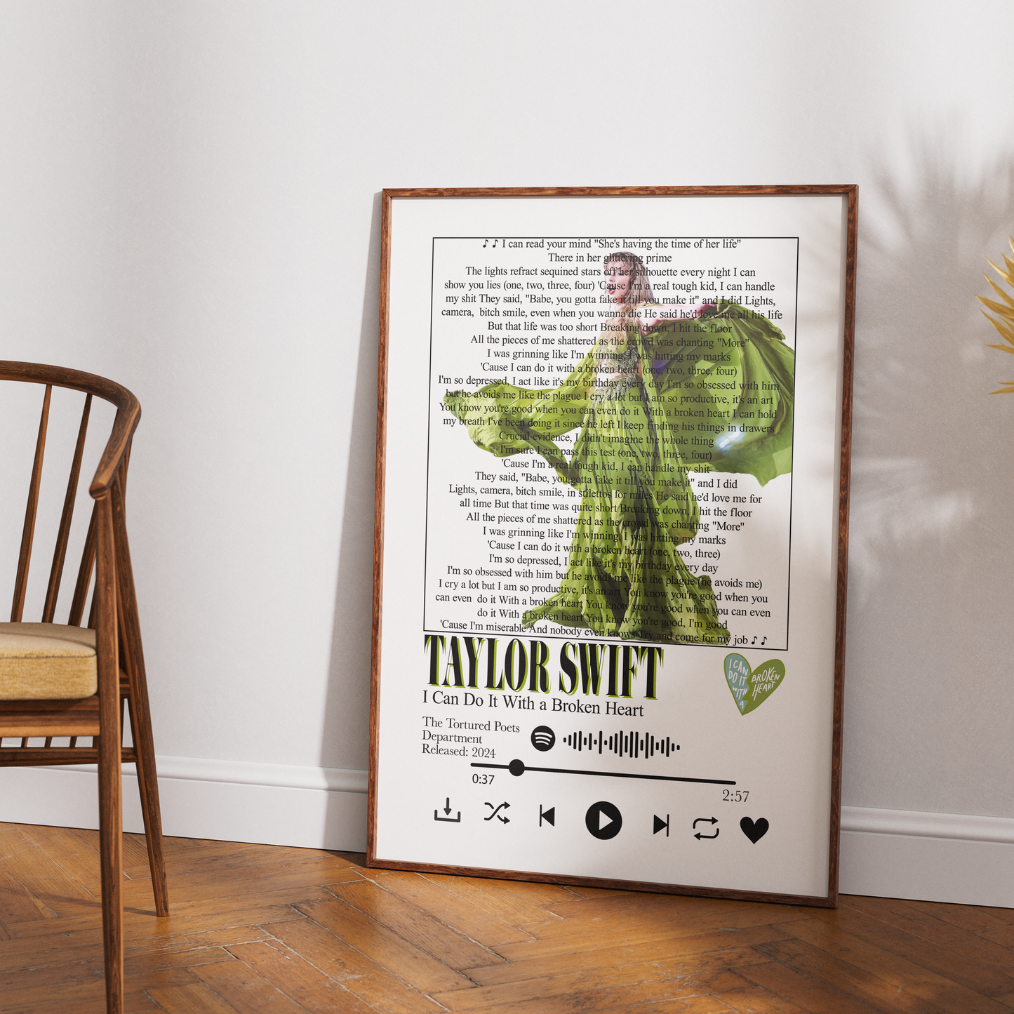 Taylor Swift — I Can Do It With a Broken Heart Song Lyric Print