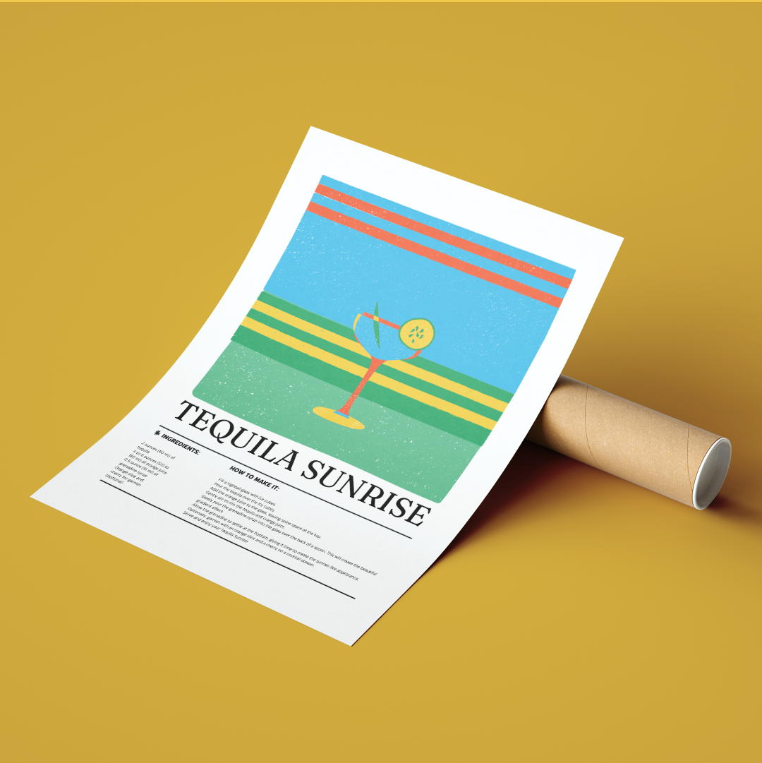 Tequila Sunrise Cocktail Posters