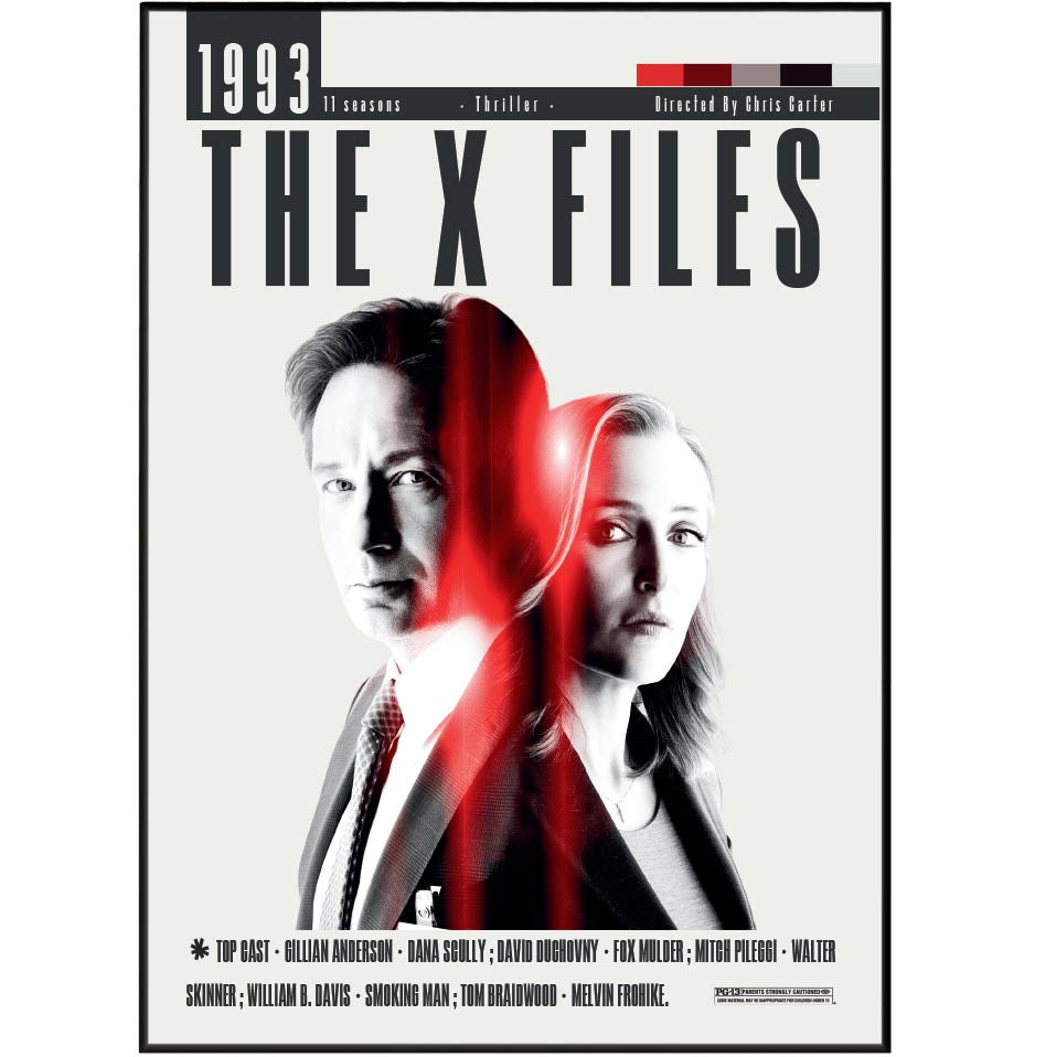 The X-Files TV show poster — Mulder and Scully minimalist wall art print UK