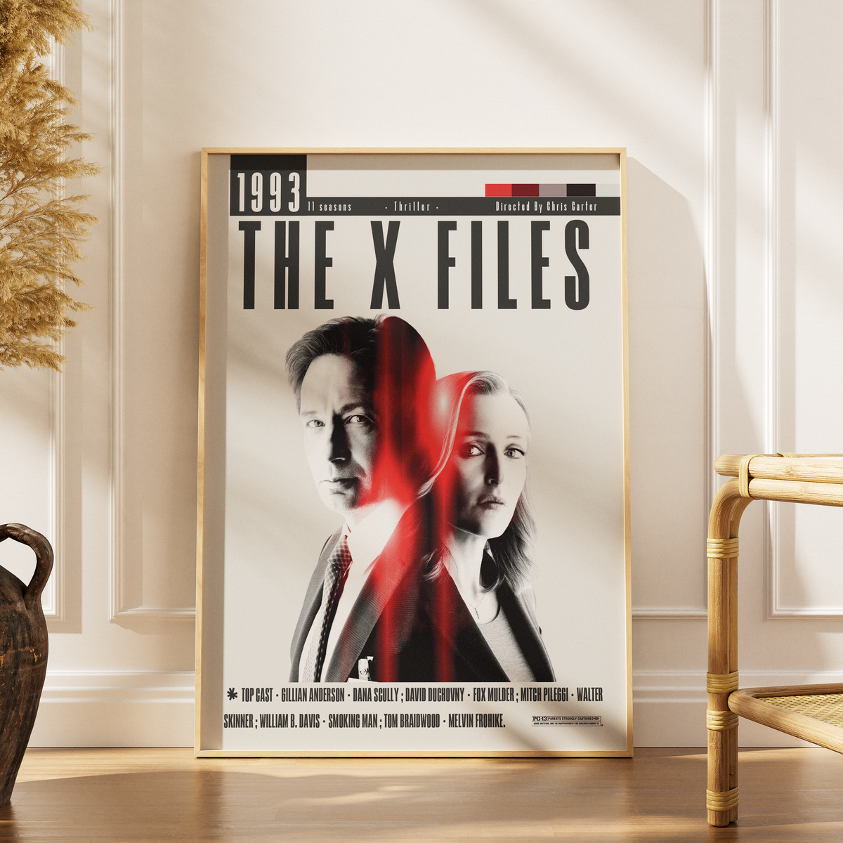 The X-Files TV show poster — Mulder and Scully minimalist wall art print UK