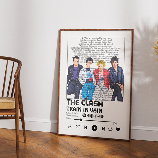 The Clash Train in Vain song lyric print wall art by 98types