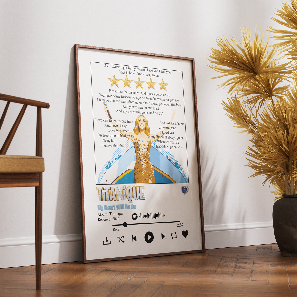Titanique — My Heart Will Go On Song Lyric Print - 98 Types Studio