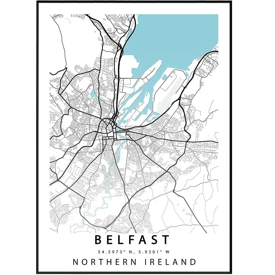 BELFAST Streetmap Print - 98types