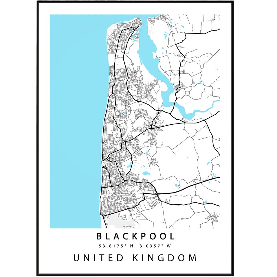 Blackpool Street City Map Print - 98types