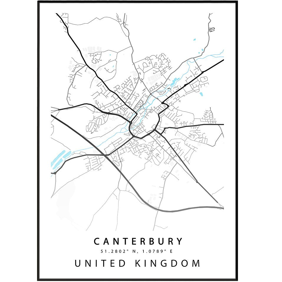 Canterbury Street City Map Print - 98types