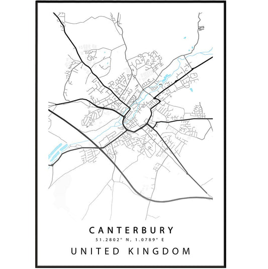 Canterbury Street City Map Print - 98types