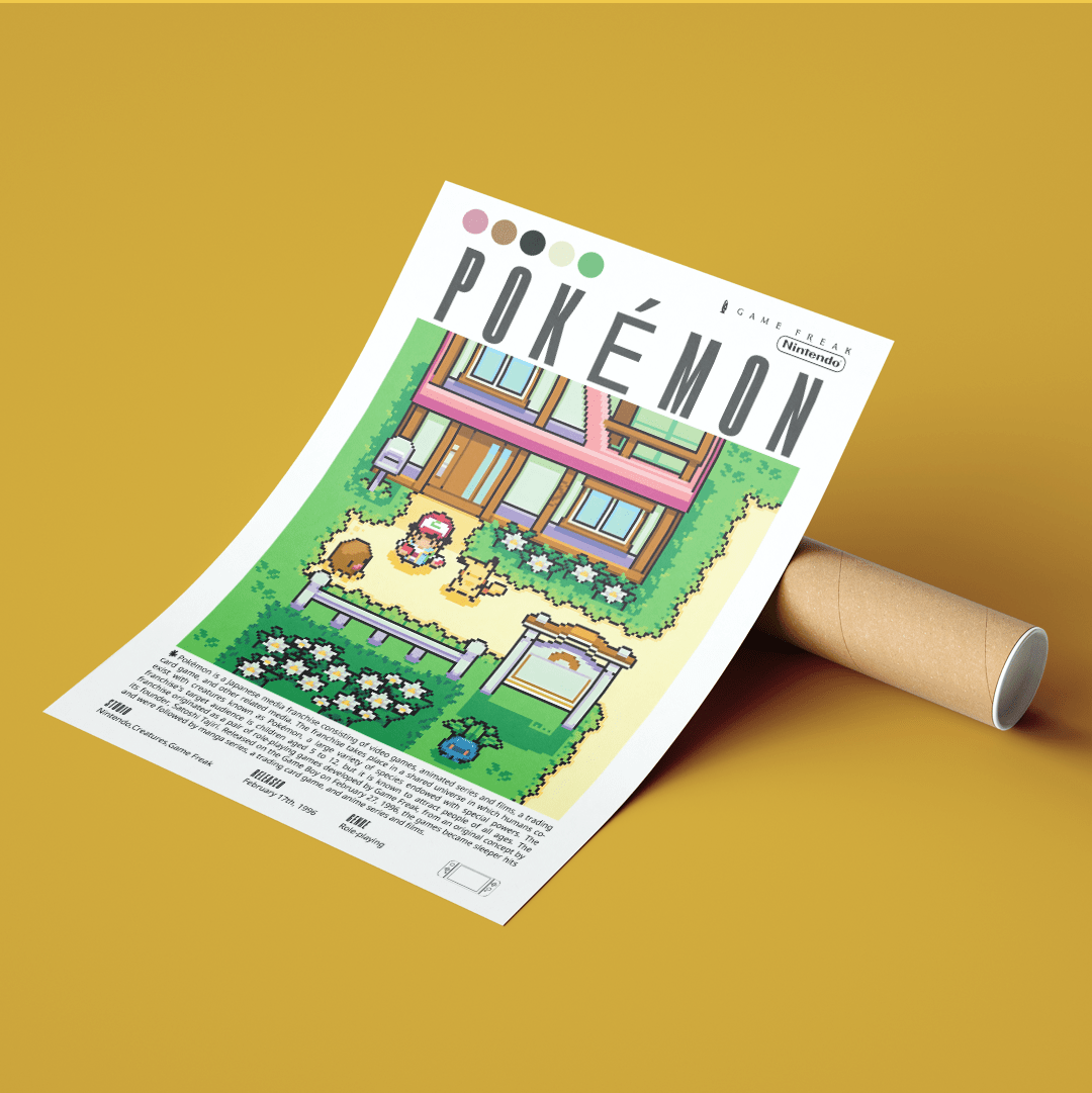 Pokémon (1996) Video Game Poster video game poster by 98 Types – view 2