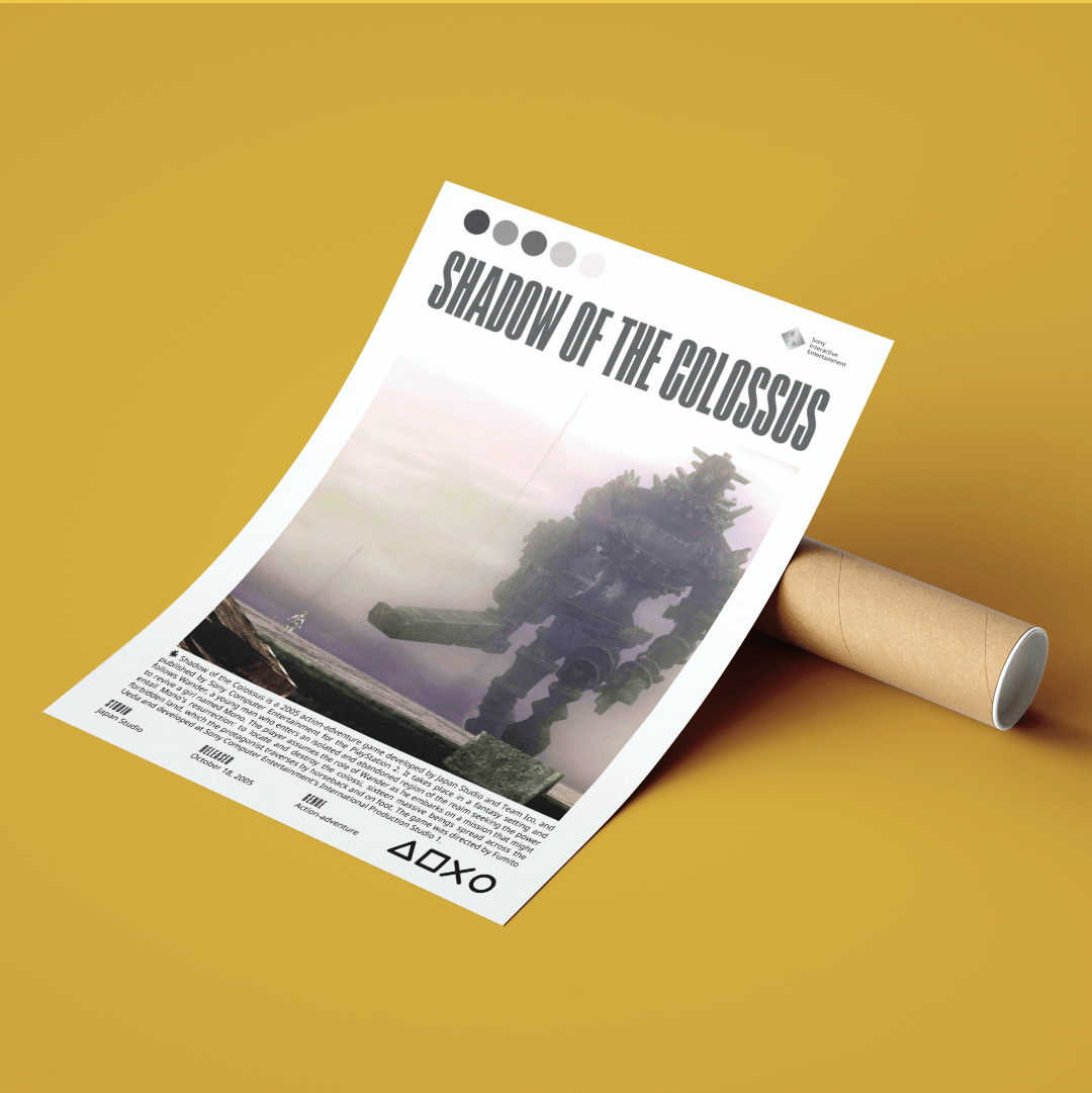 Shadow of the Colossus 2005 game poster — Team Ico Wander 16 colossi wall art print UK - 98types