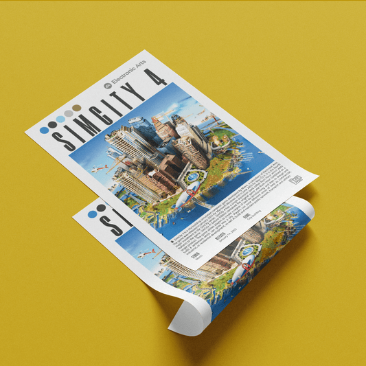 SimCity 4 2003 game poster — Maxis city building simulation wall art print UK - 98types