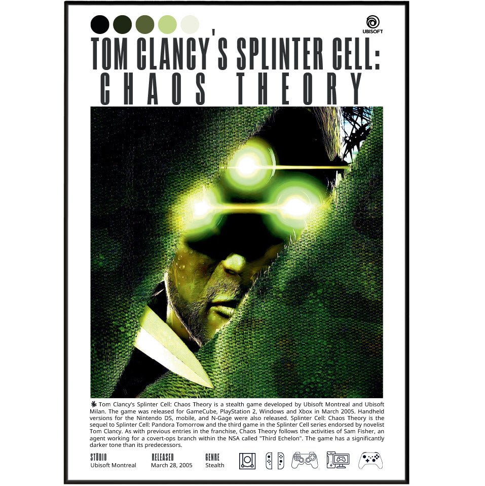 Tom Clancy Splinter Cell Chaos Video Game Prints - 98types