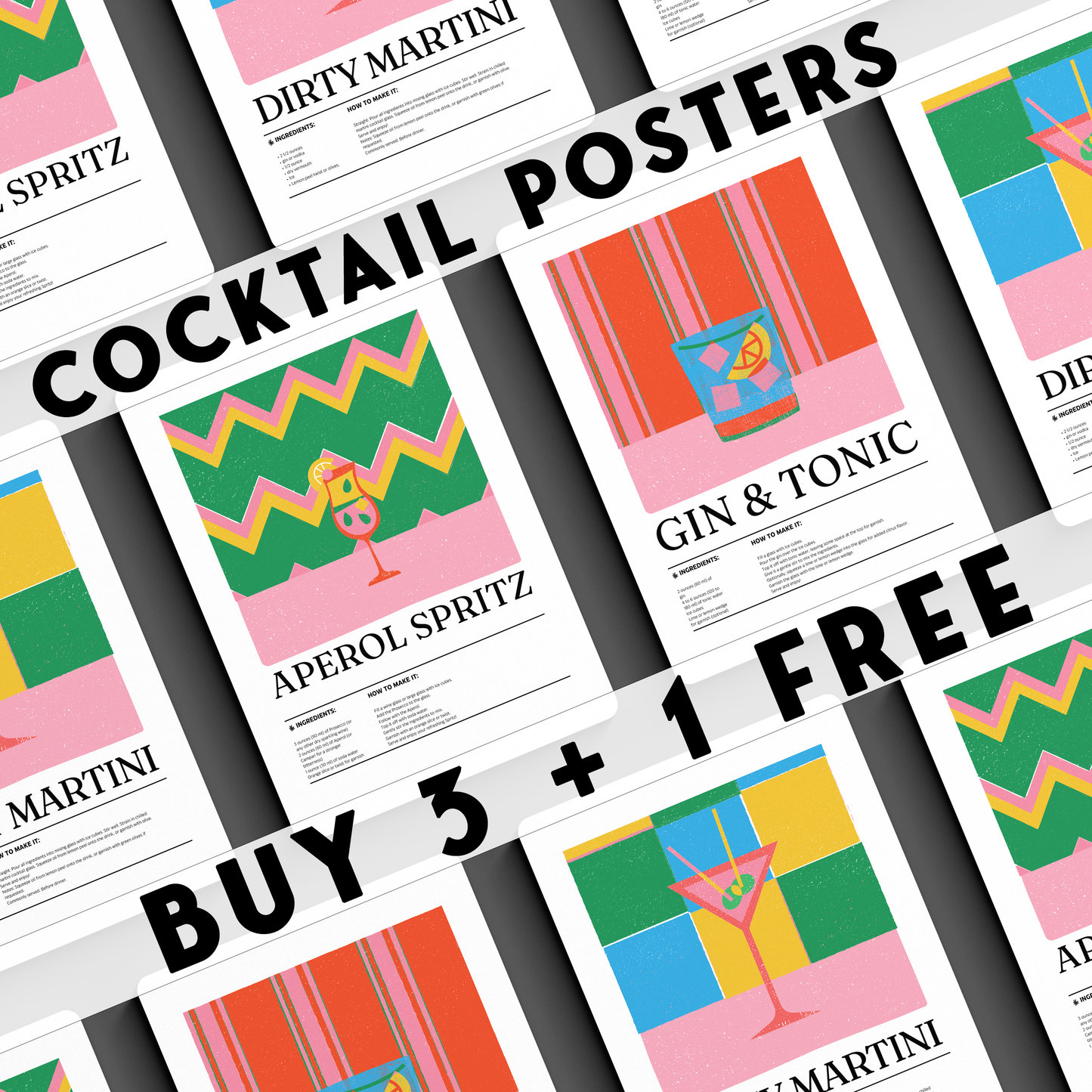 Cuba Libre Cocktail Posters
