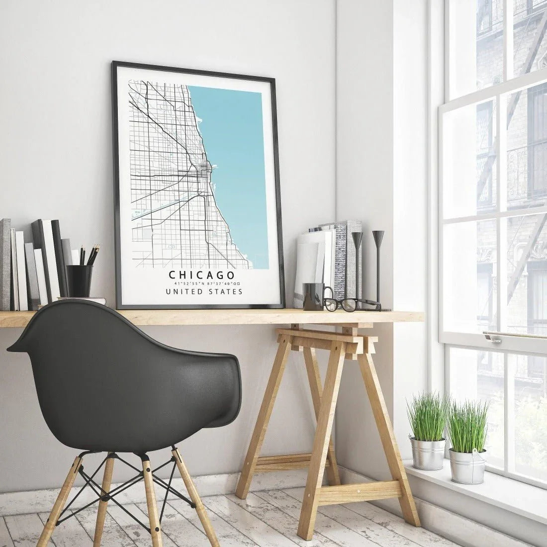 CHICAGO City Street Map Print - 98types