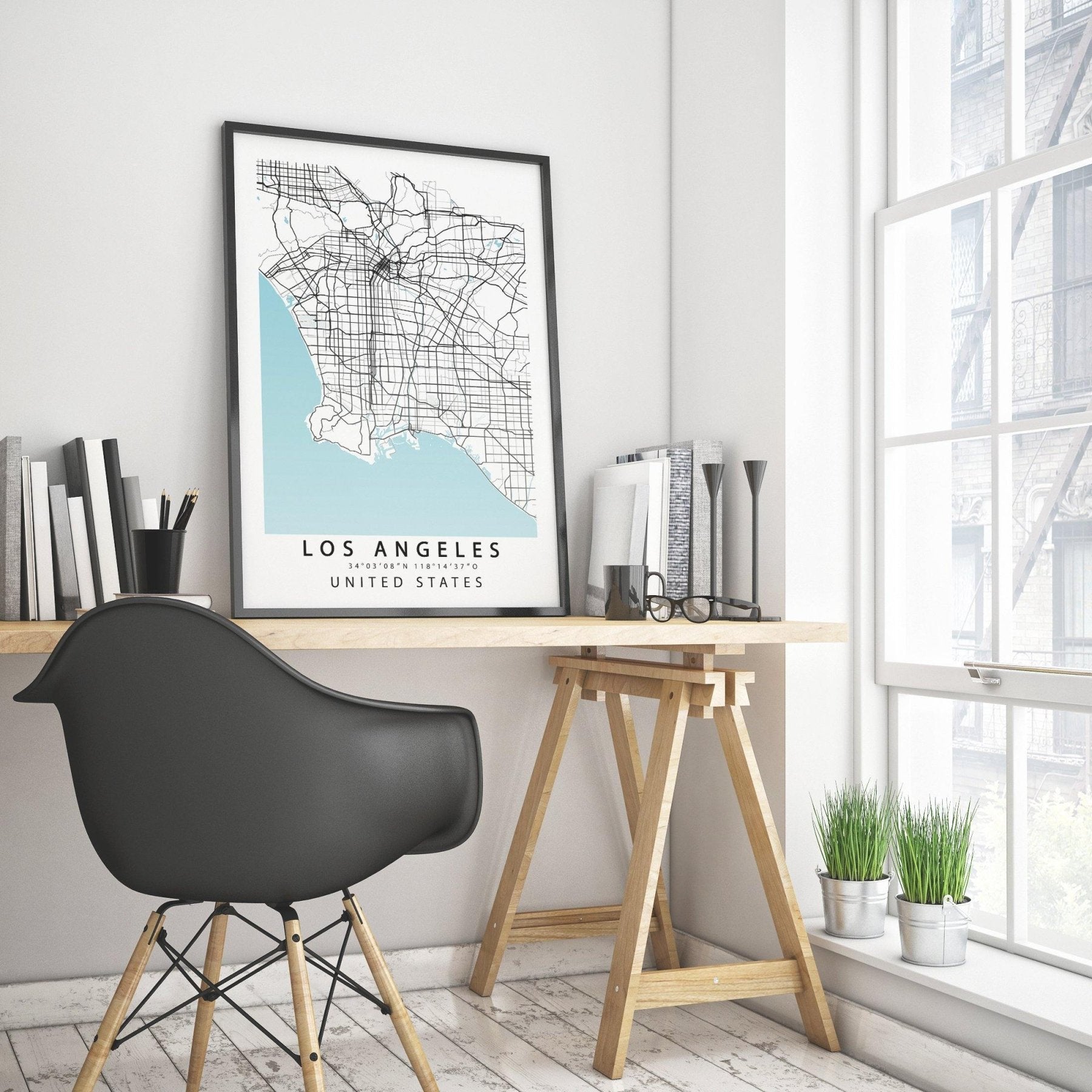 Los Angeles City Street Map Print - 98types
