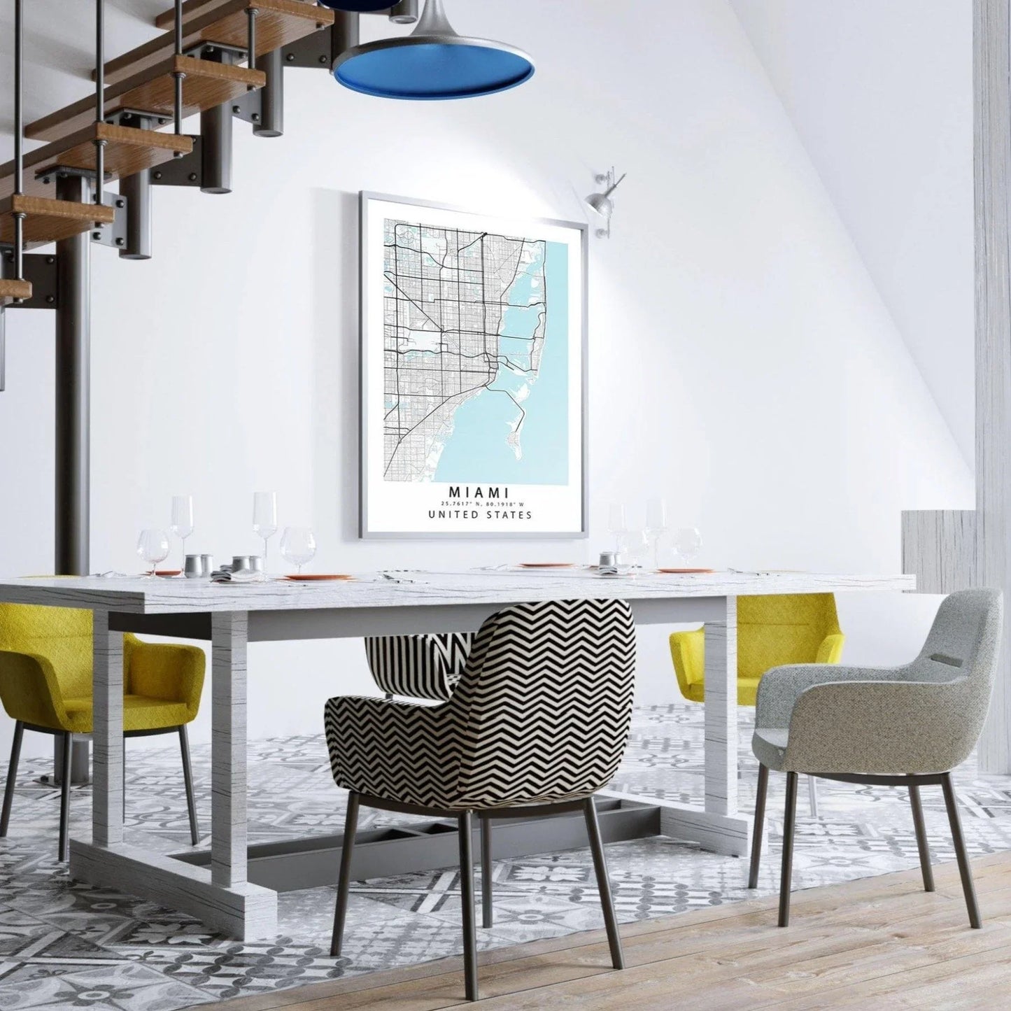 Miami City Street Map Florida Poster - 98types