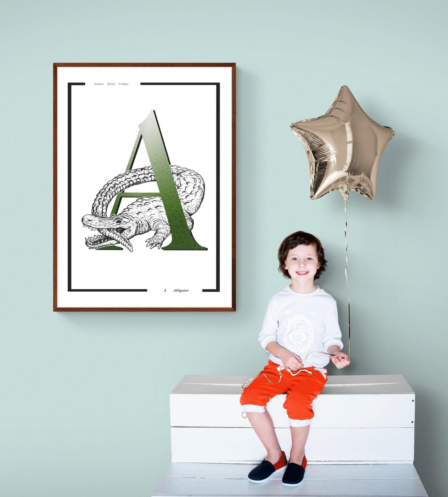 Alligator Letter A Print - 98typesAnimals Alphabet