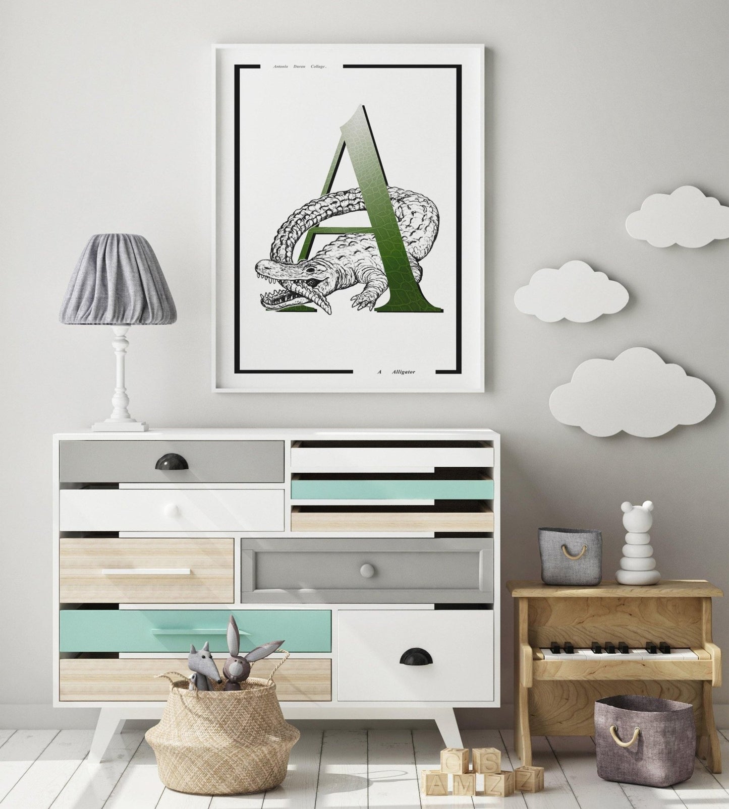 Alligator Letter A Print - 98typesAnimals Alphabet