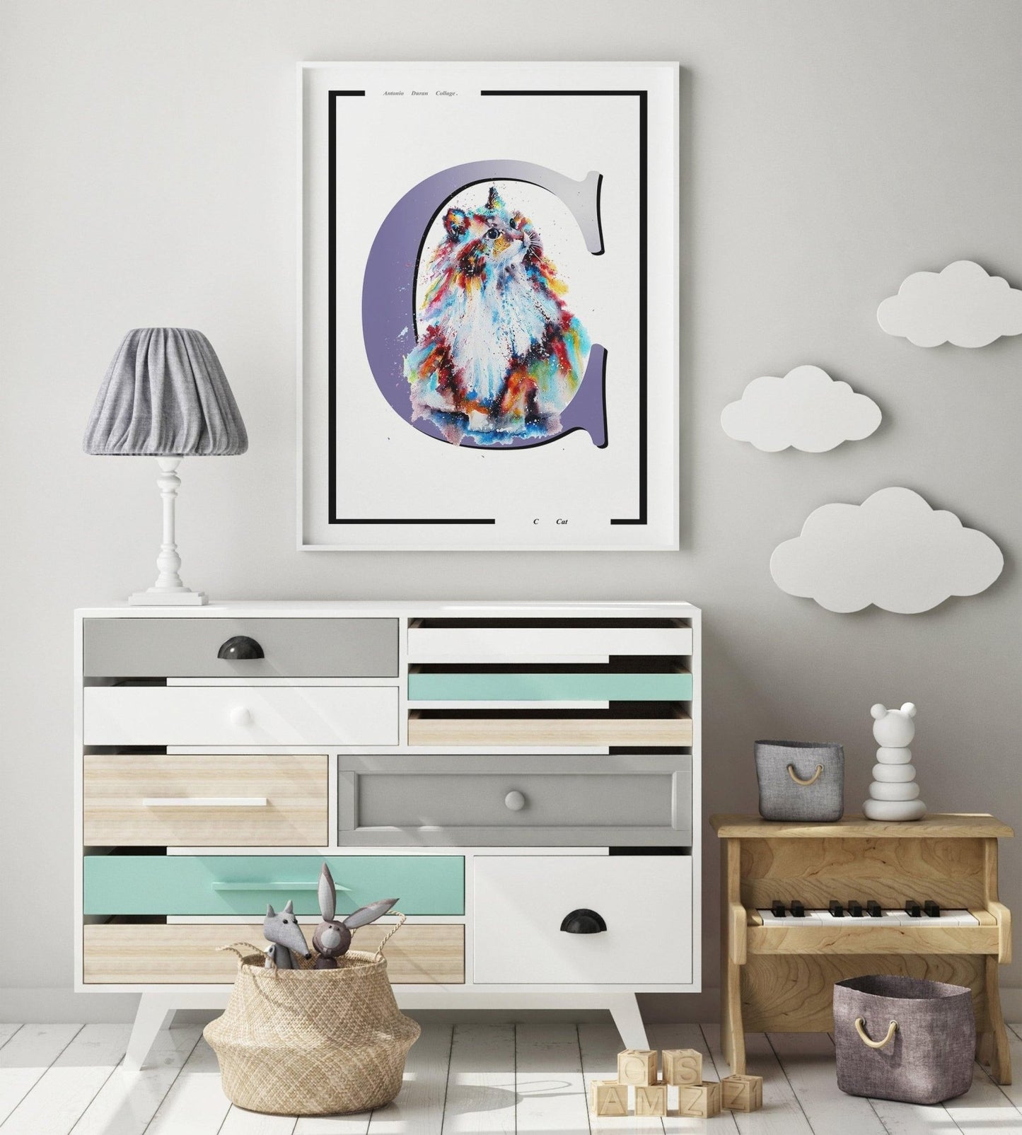 Cat Letter C Poster - 98typesAnimals Alphabet