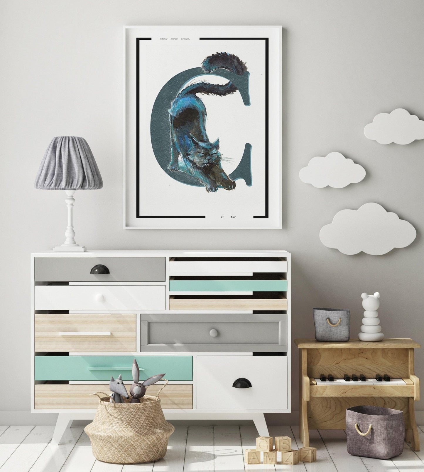 Cat Letter C Print - 98typesAnimals Alphabet