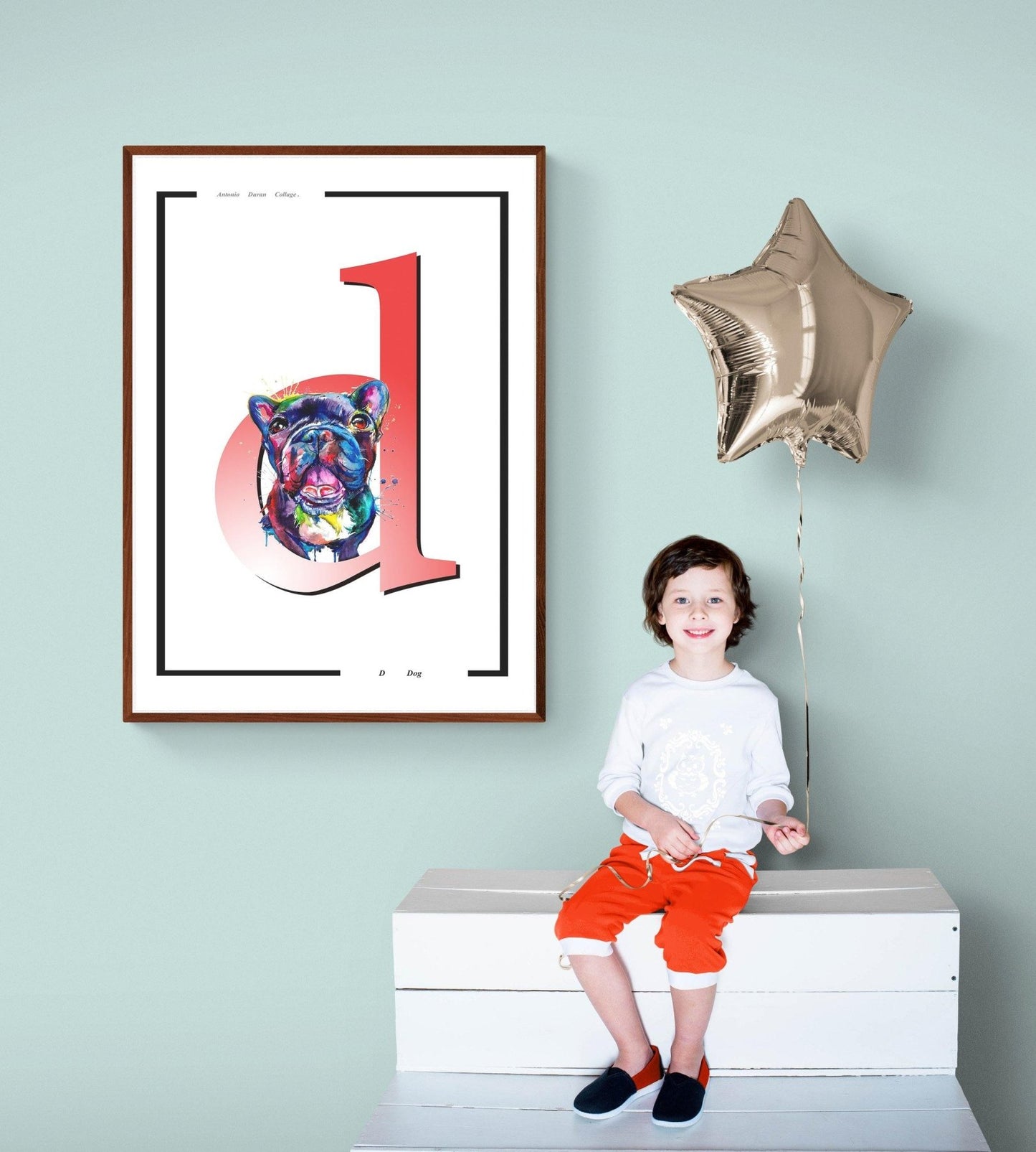 Dog Letter D Print - 98typesAnimals Alphabet