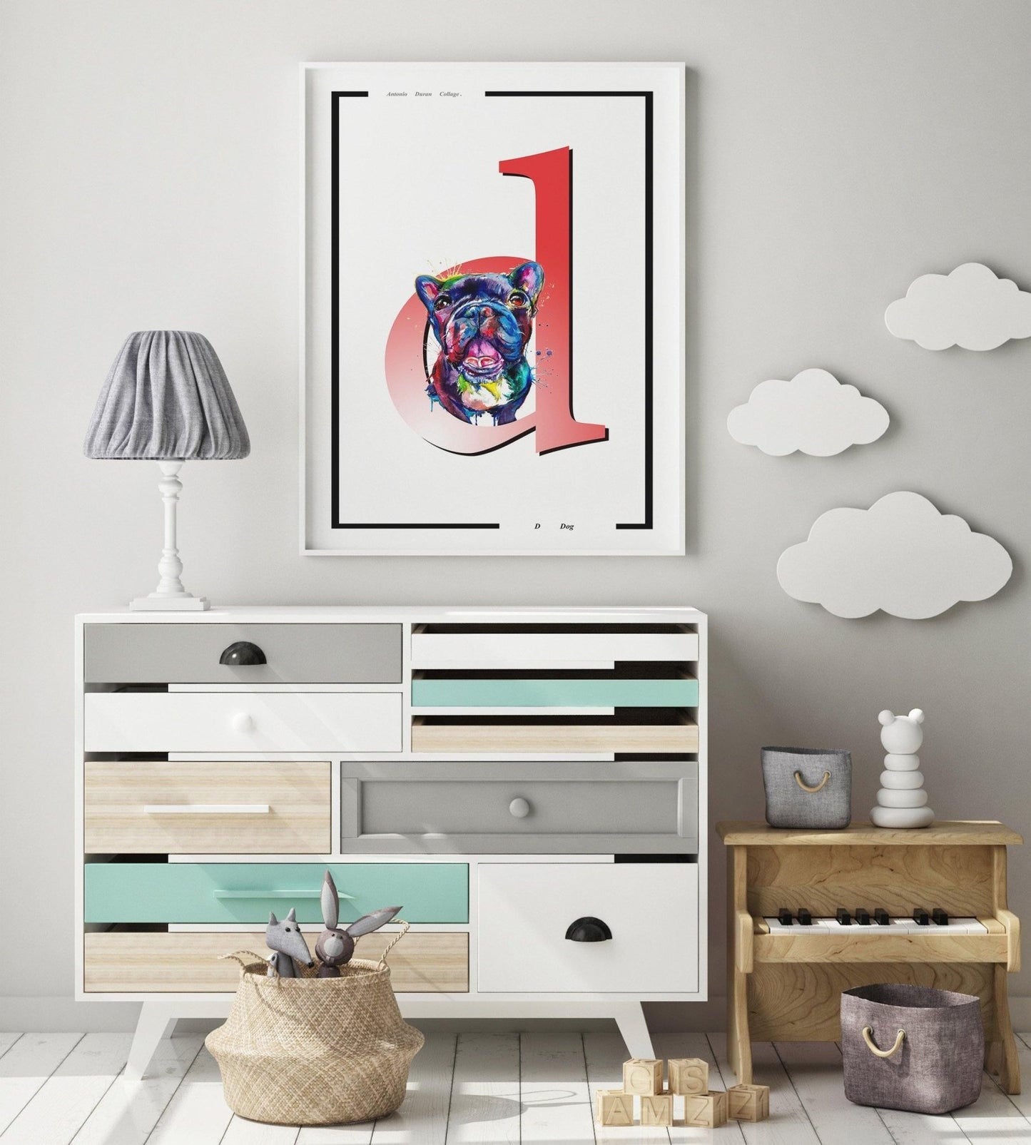 Dog Letter D Print - 98typesAnimals Alphabet