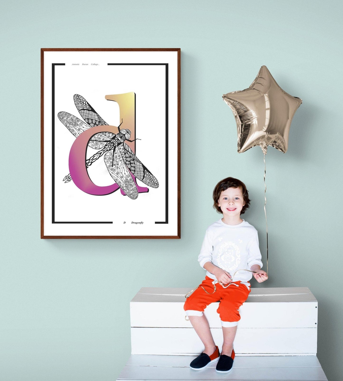Dragonfly Letter D Print - 98typesAnimals Alphabet