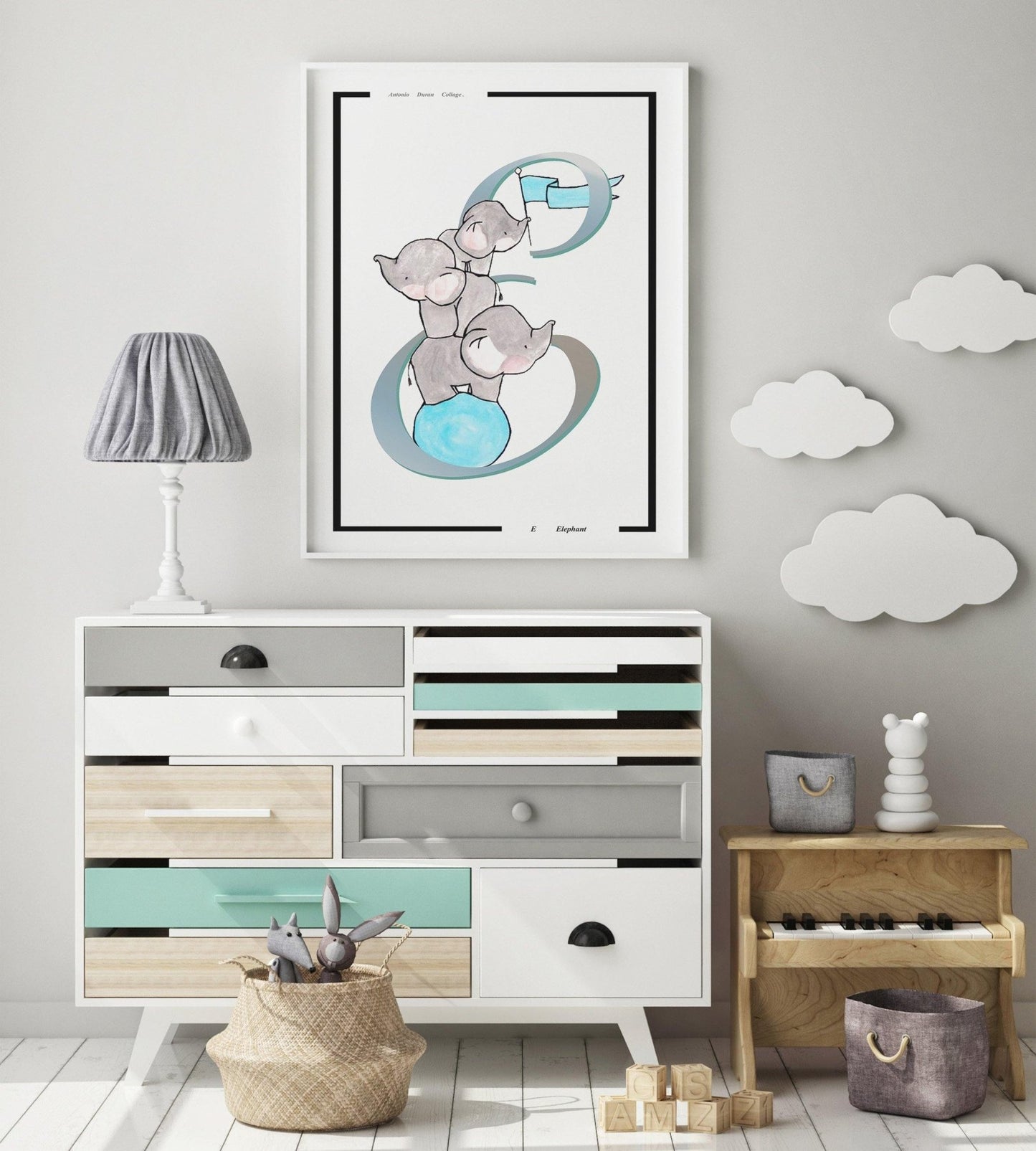 Elephant Letter E Print - 98typesAnimals Alphabet
