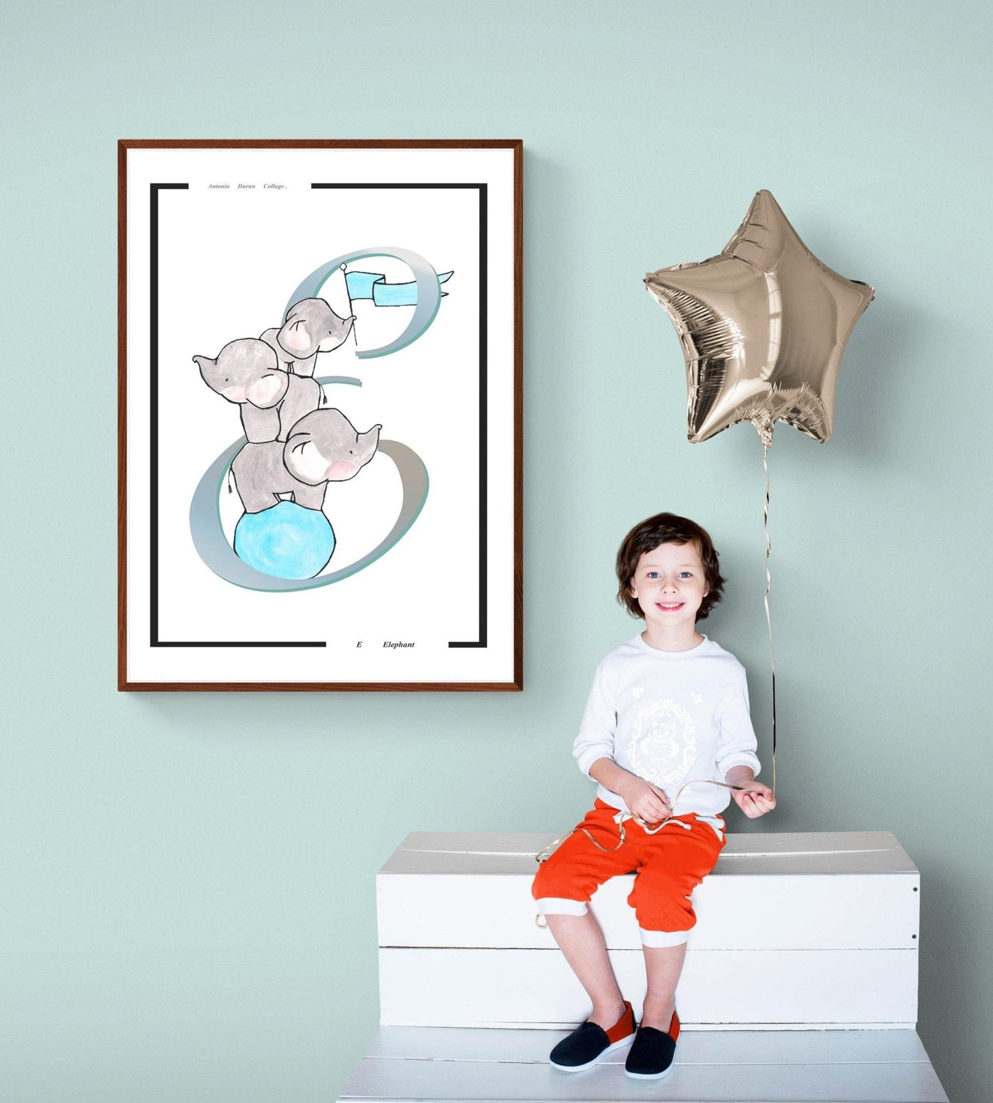 Elephant Letter E Print - 98typesAnimals Alphabet