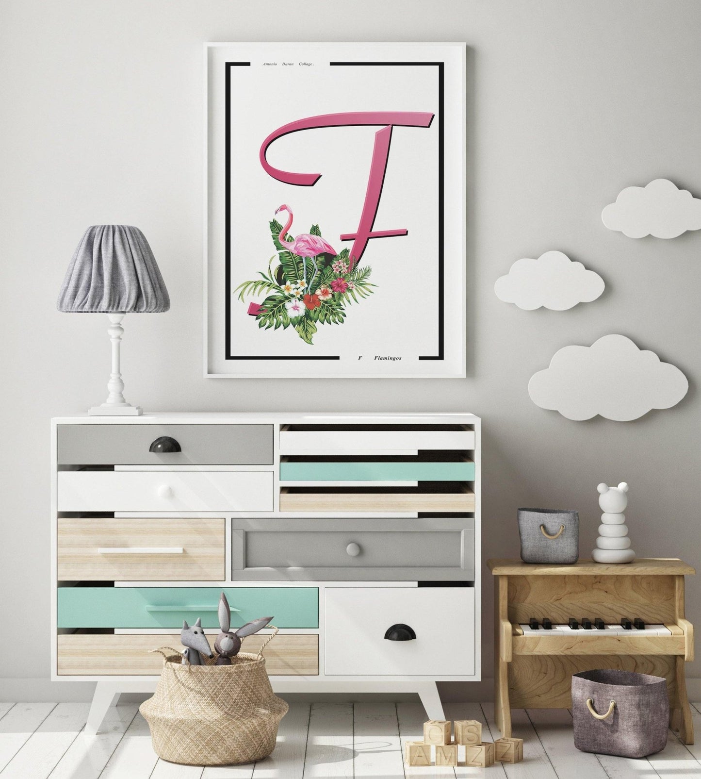Flamingo Letter F Print - 98typesAnimals Alphabet