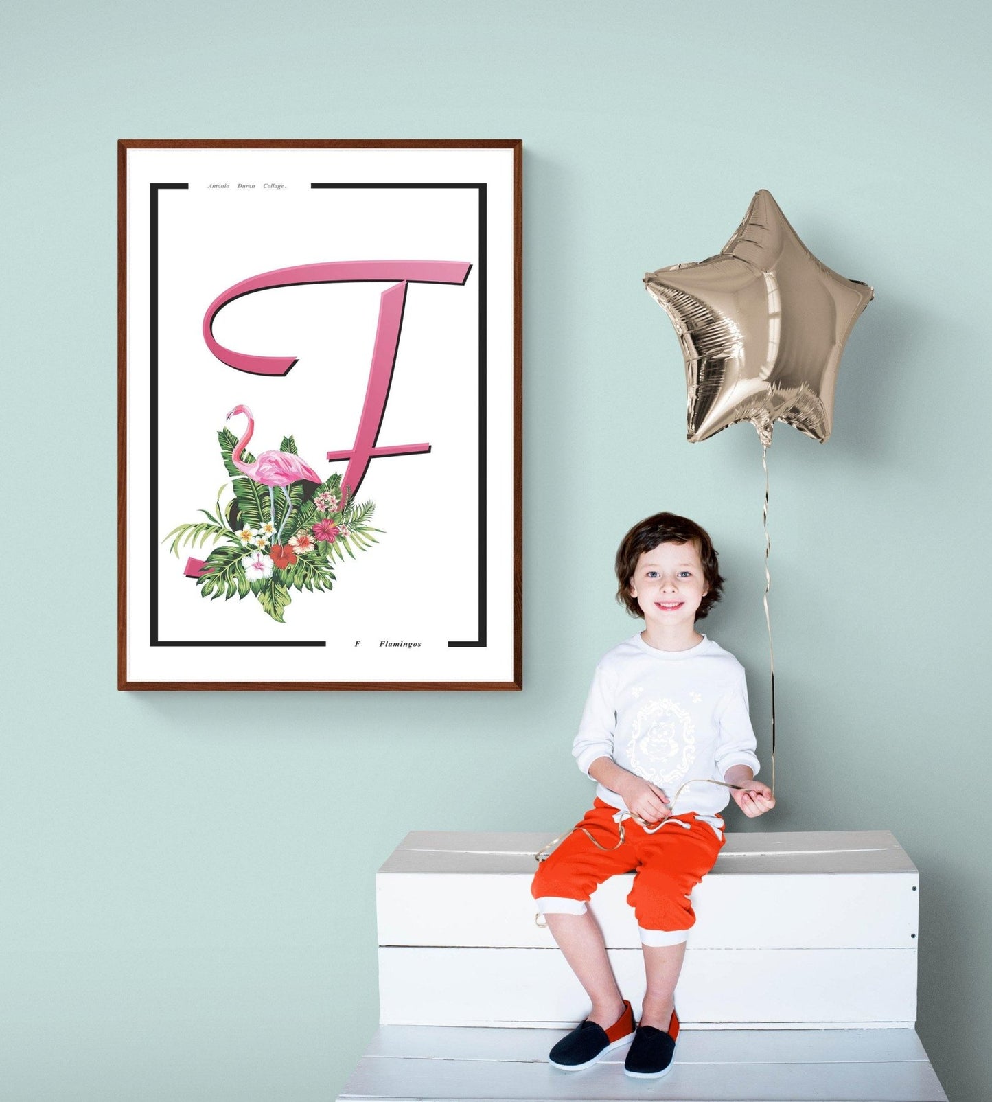 Flamingo Letter F Print - 98typesAnimals Alphabet