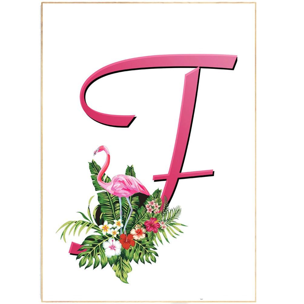 Flamingo Letter F Print - 98typesAnimals Alphabet