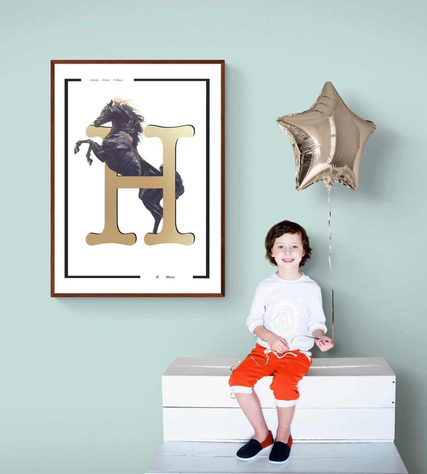 Horse Letter H Print - 98typesAnimals Alphabet
