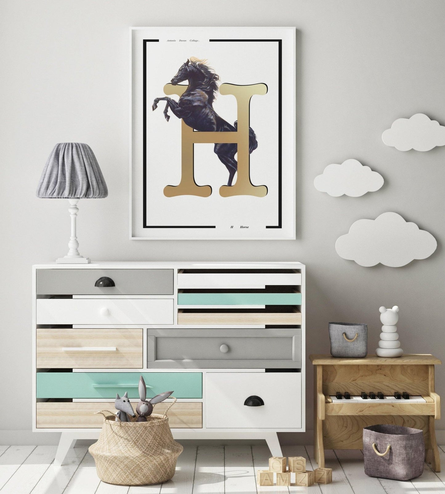 Horse Letter H Print - 98typesAnimals Alphabet