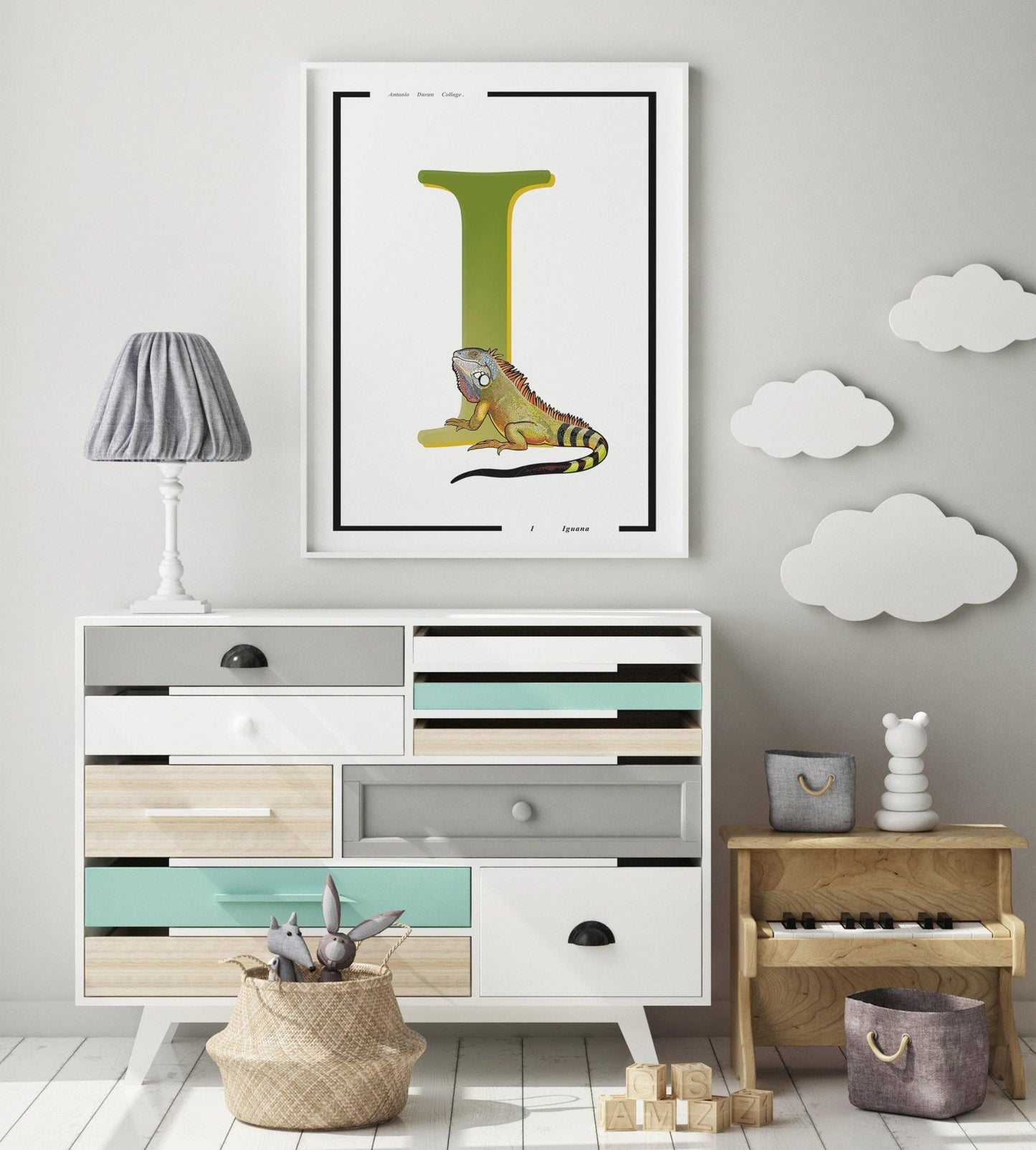 Iguana Letter I Print - 98typesAnimals Alphabet