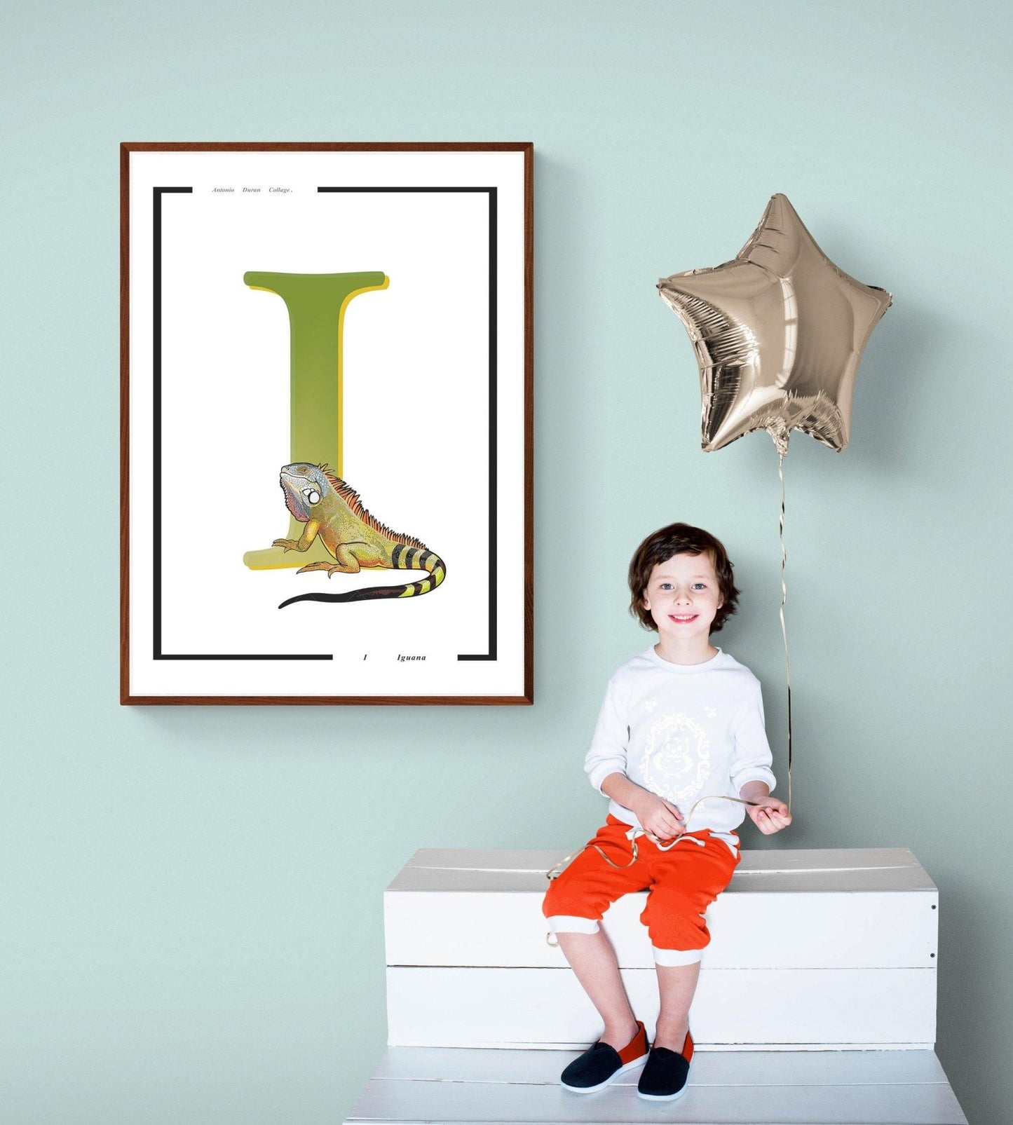 Iguana Letter I Print - 98typesAnimals Alphabet