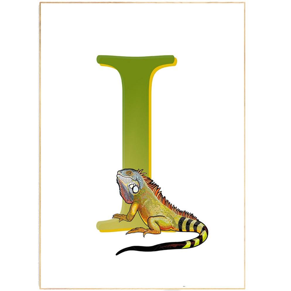 Iguana Letter I Print - 98typesAnimals Alphabet