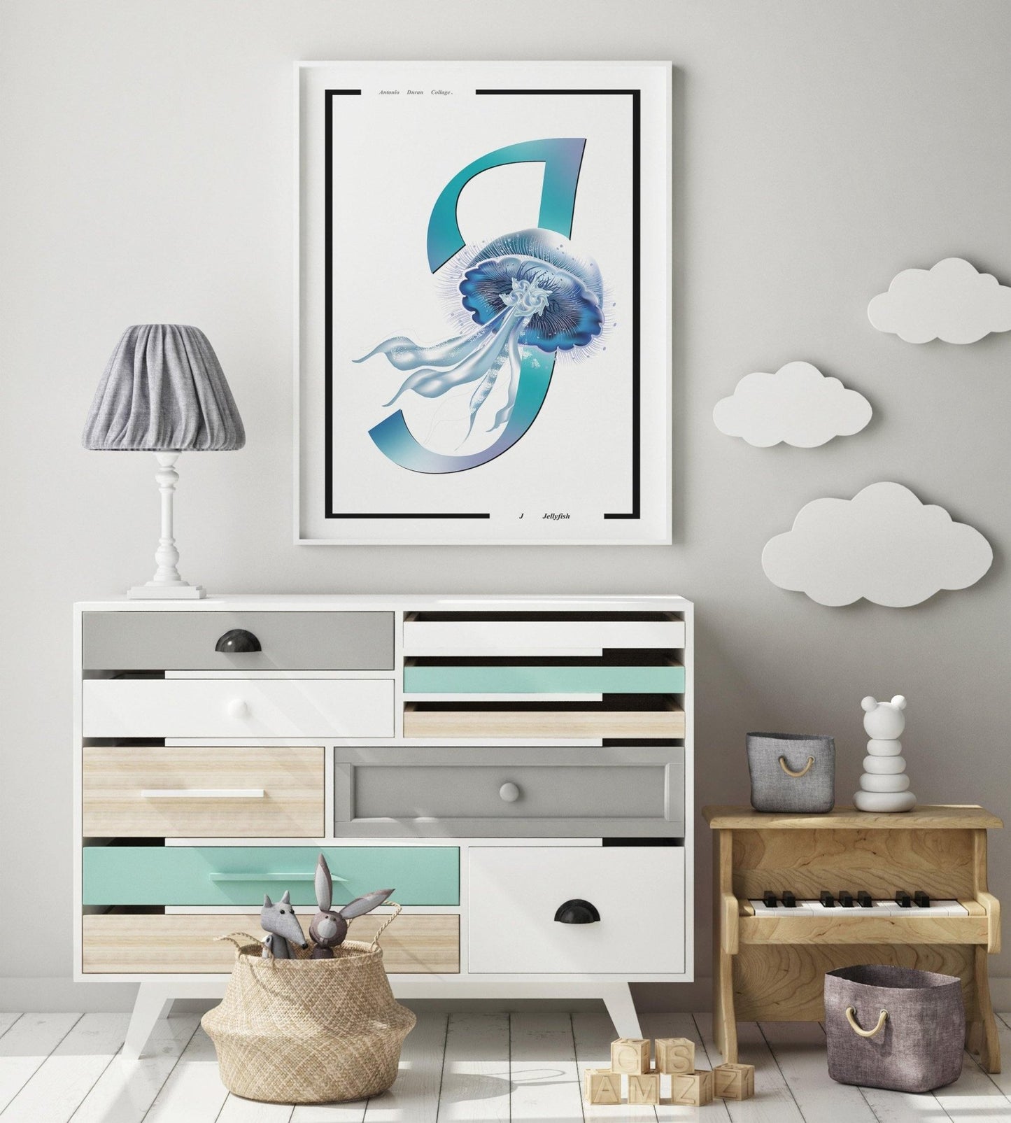 Jellyfish Letter J Print - 98typesAnimals Alphabet