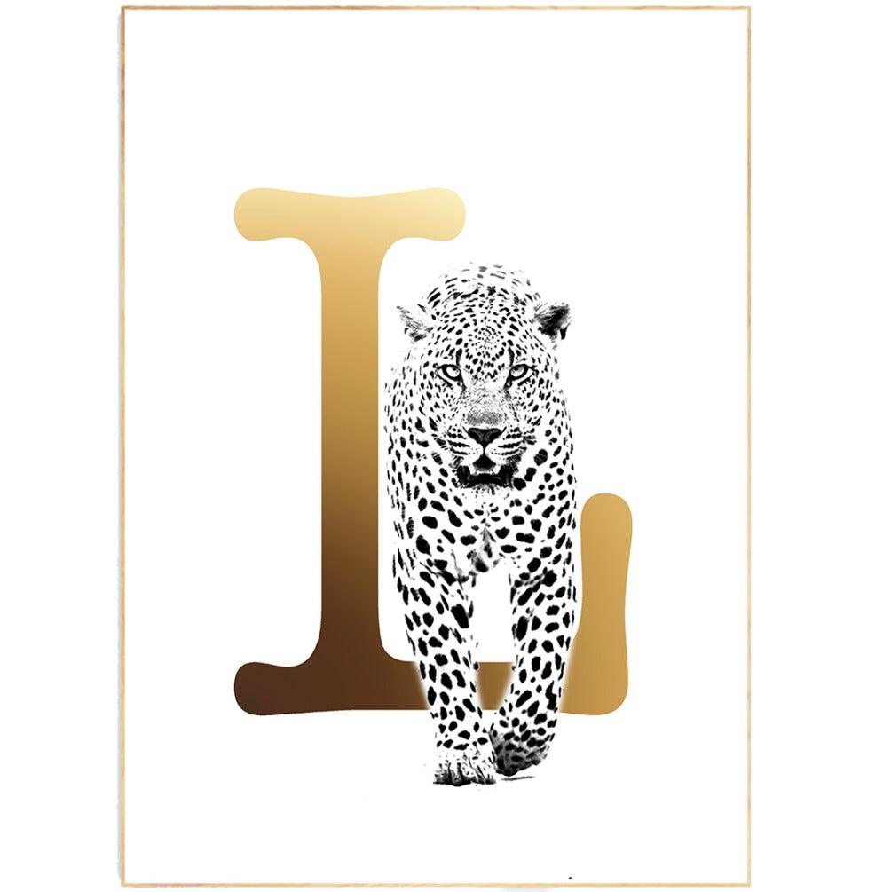 Leopard Alphabet Poster - 98typesAnimals Alphabet