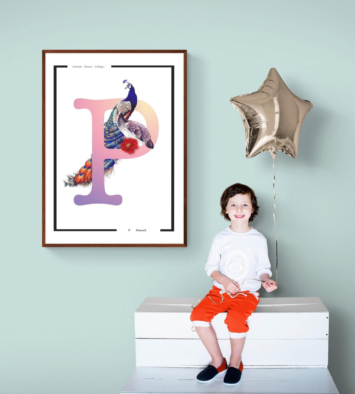 Peacock Letter P Print - 98typesAnimals Alphabet