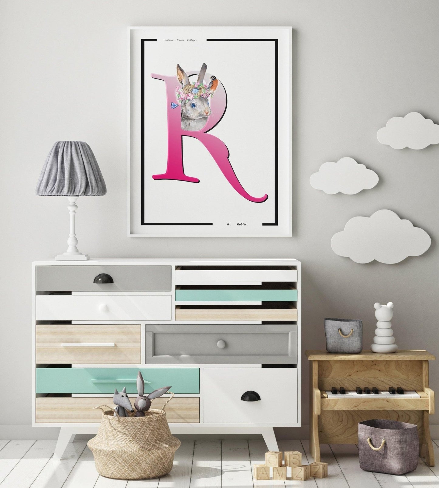 Rabbit Letter R Print - 98typesAnimals Alphabet