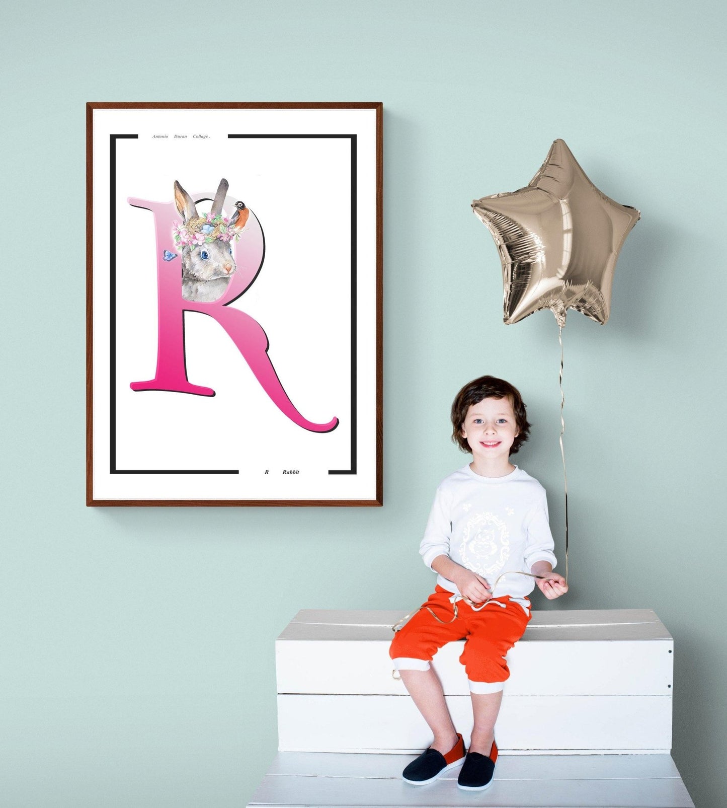 Rabbit Letter R Print - 98typesAnimals Alphabet