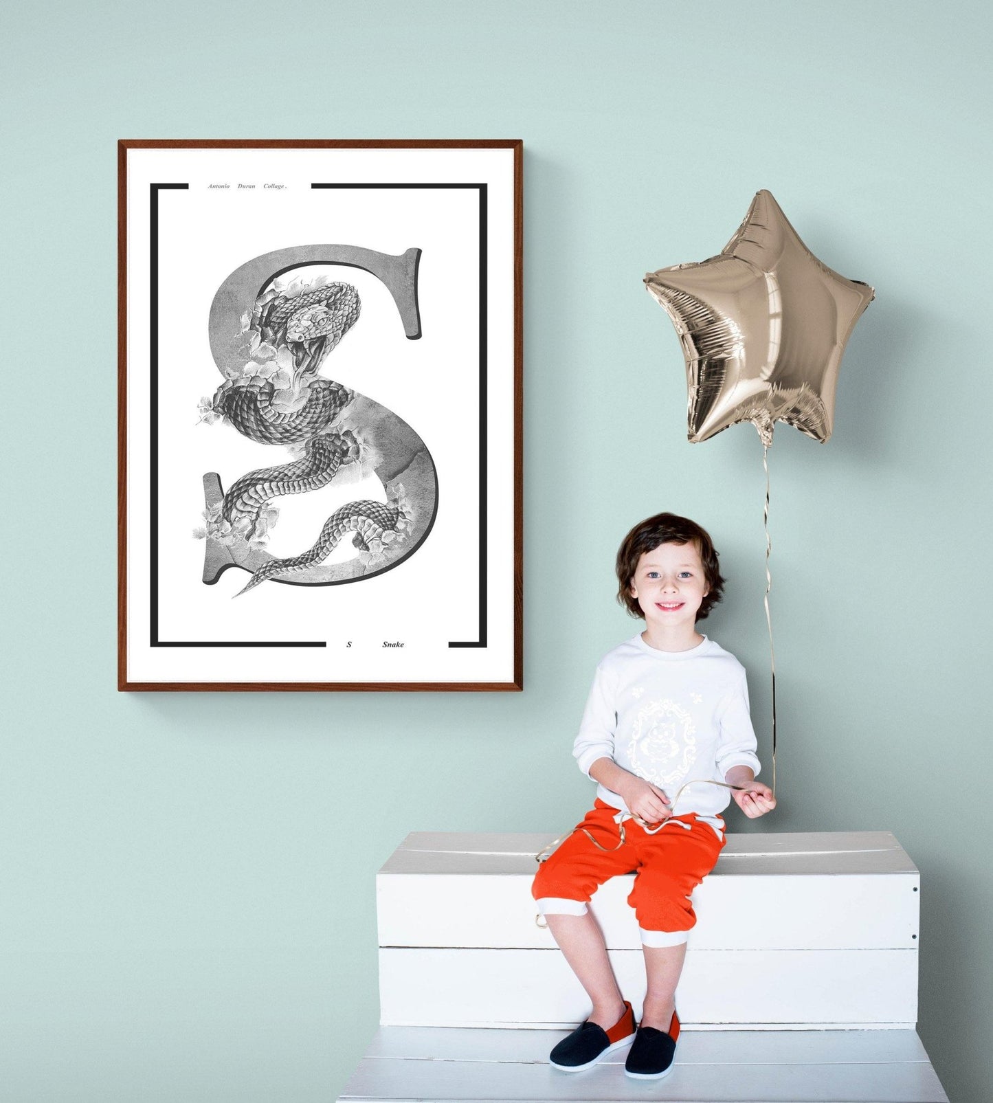 Snake Letter S Print - 98typesAnimals Alphabet