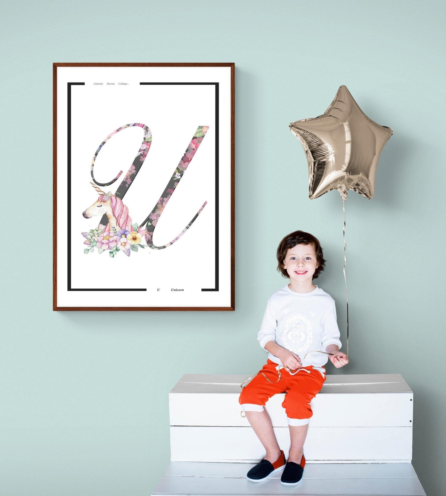 Unicorn Letter U Print - 98typesAnimals Alphabet