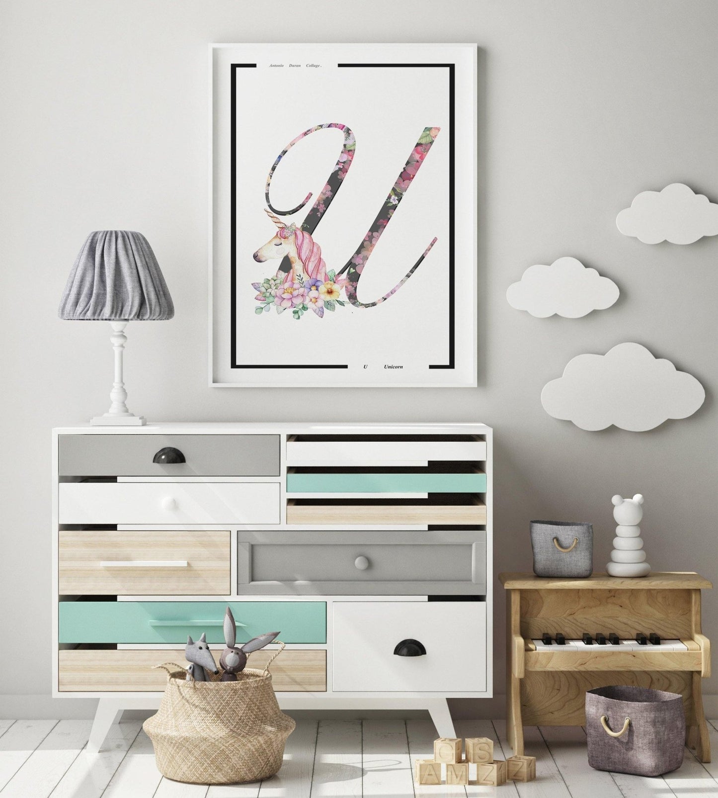 Unicorn Letter U Print - 98typesAnimals Alphabet
