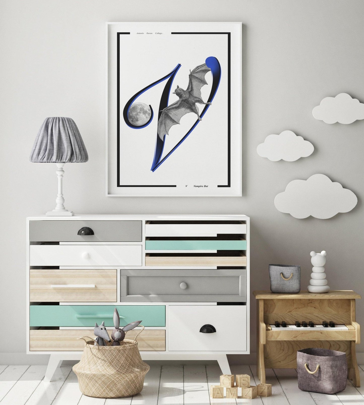 Vampire Bat Letter V Print - 98typesAnimals Alphabet