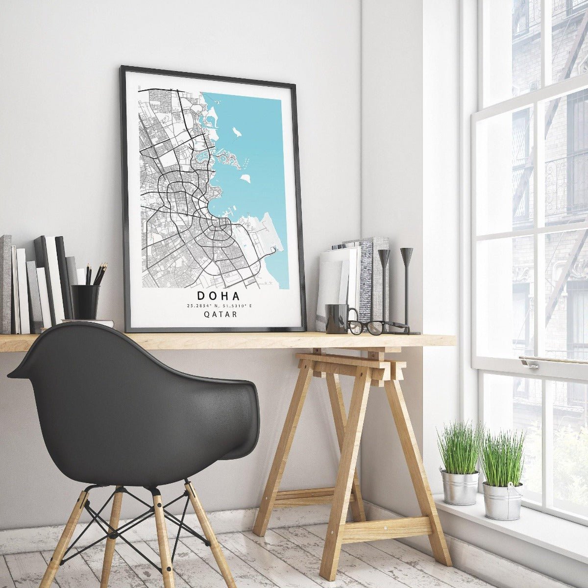 Doha City Street Map Print - 98types