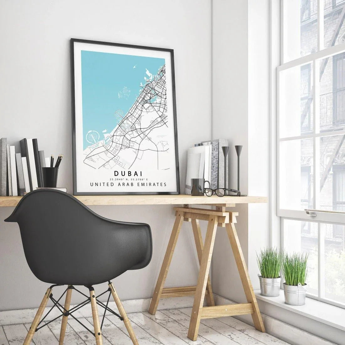Dubai City Street Map Print - 98types
