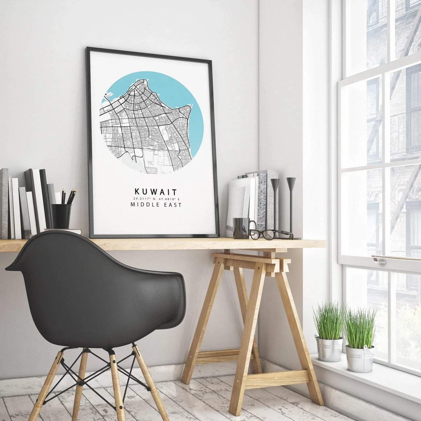 Kuwait City Street Map Print - 98types