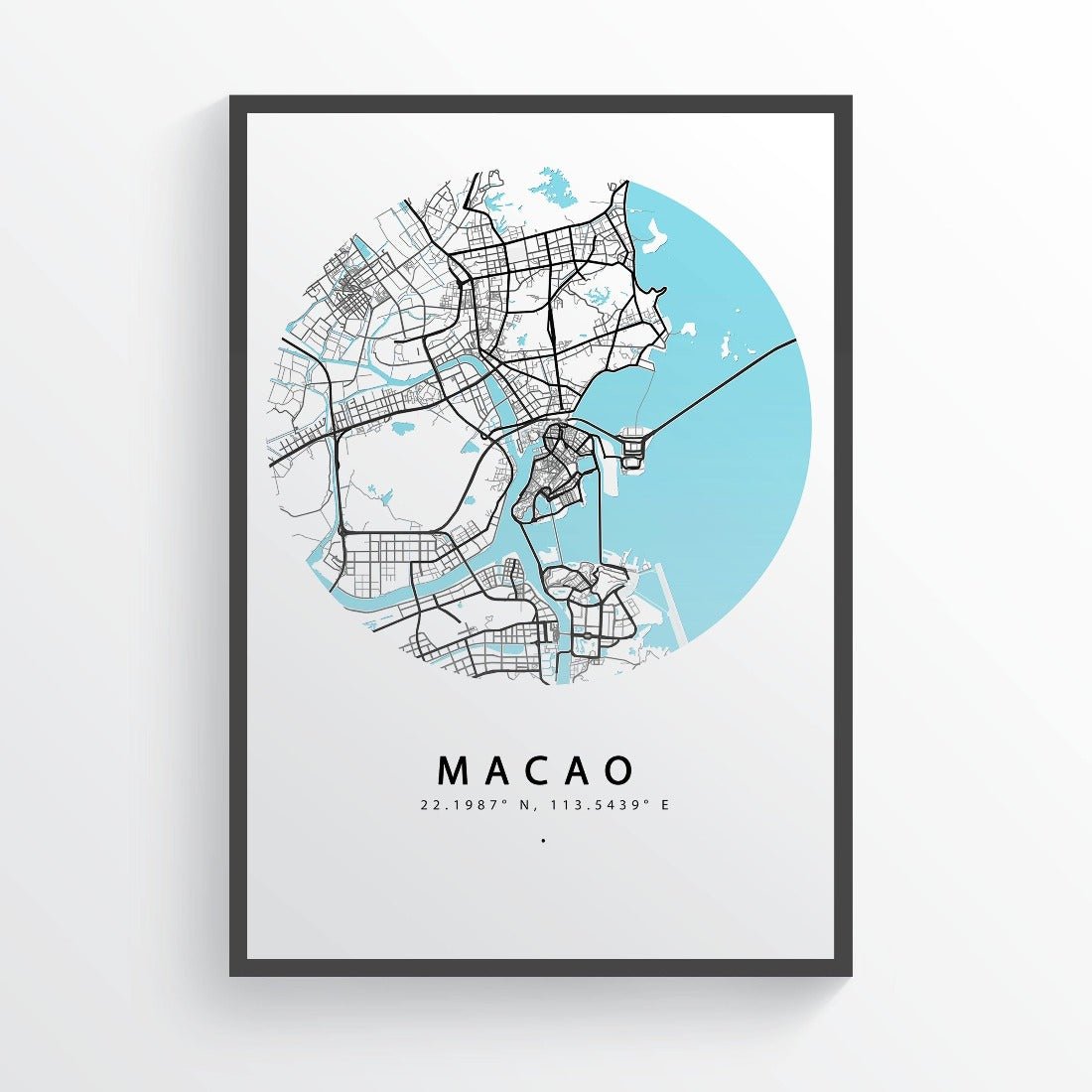 Macao City Street Map Print - 98types