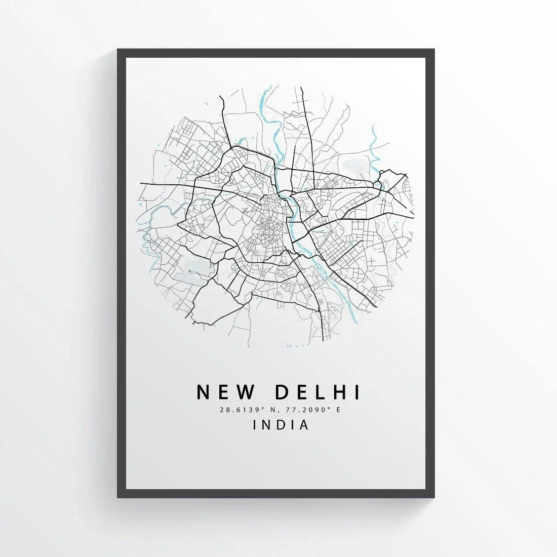 New Delhi City Street Map Print | India Art Poster - 98types