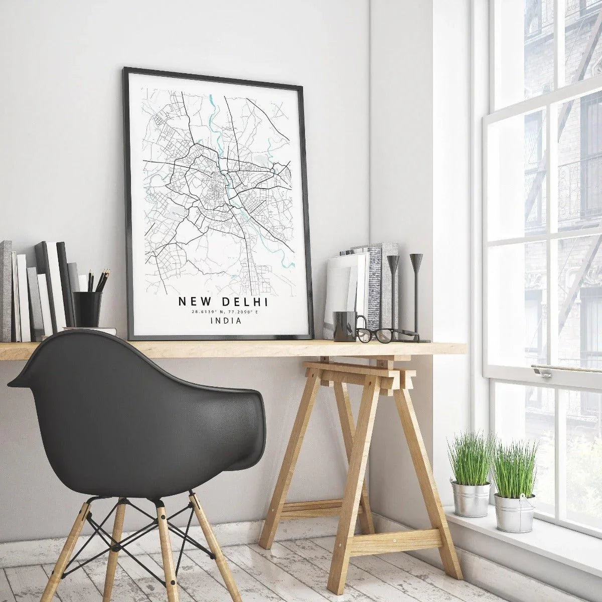 New Delhi City Street Map Print | India Art Poster - 98types